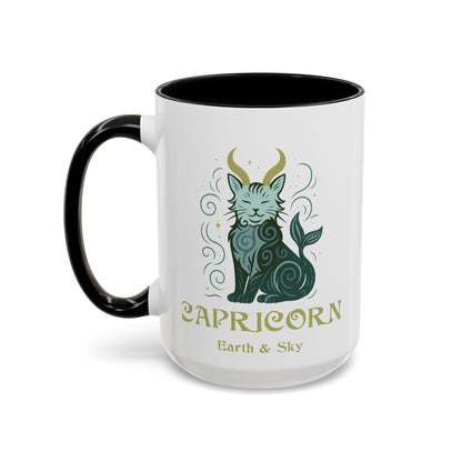 Capricorn Zodiac Cat Mug - Color Pop | Astrological Sign Coffee Cup 11 or 15 oz