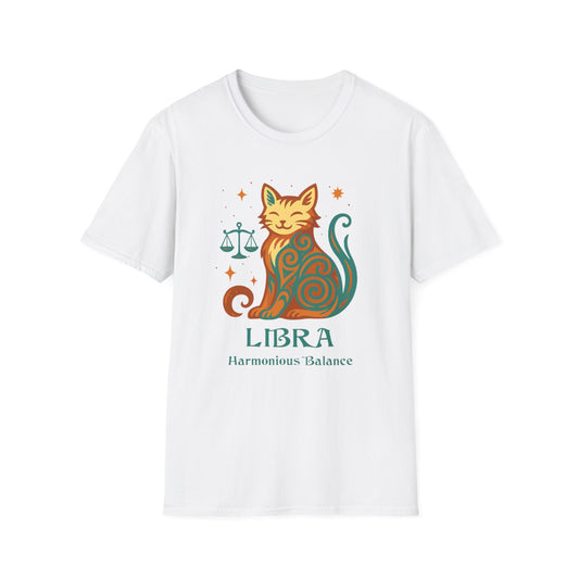 Libra Zodiac Cat T-Shirt — Libra Astrological Sign with Cat Graphic