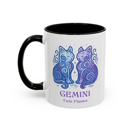Gemini Zodiac Cat Mug - Color Pop | Astrological Sign Coffee Cup 11 or 15 oz