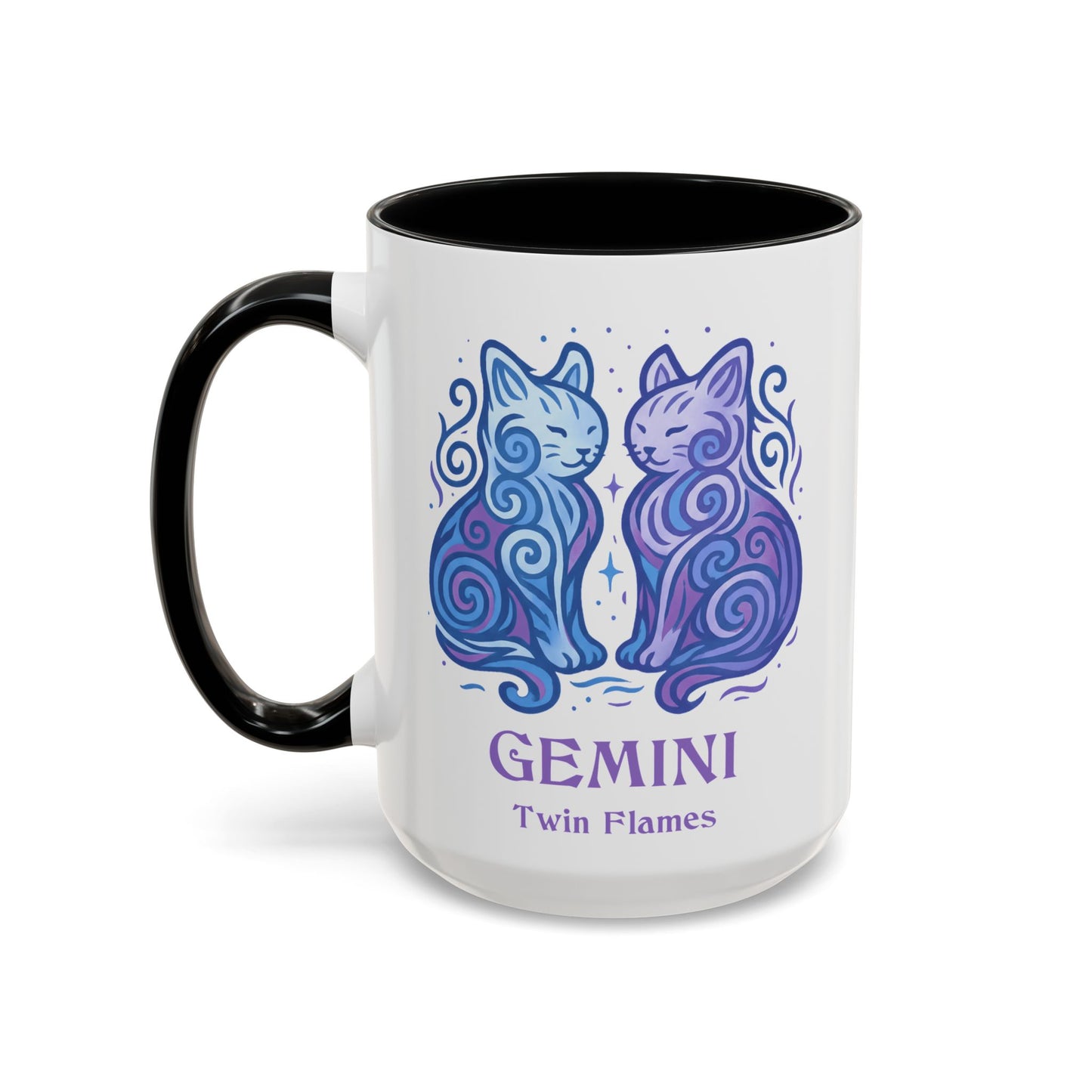 Gemini Zodiac Cat Mug - Color Pop | Astrological Sign Coffee Cup 11 or 15 oz