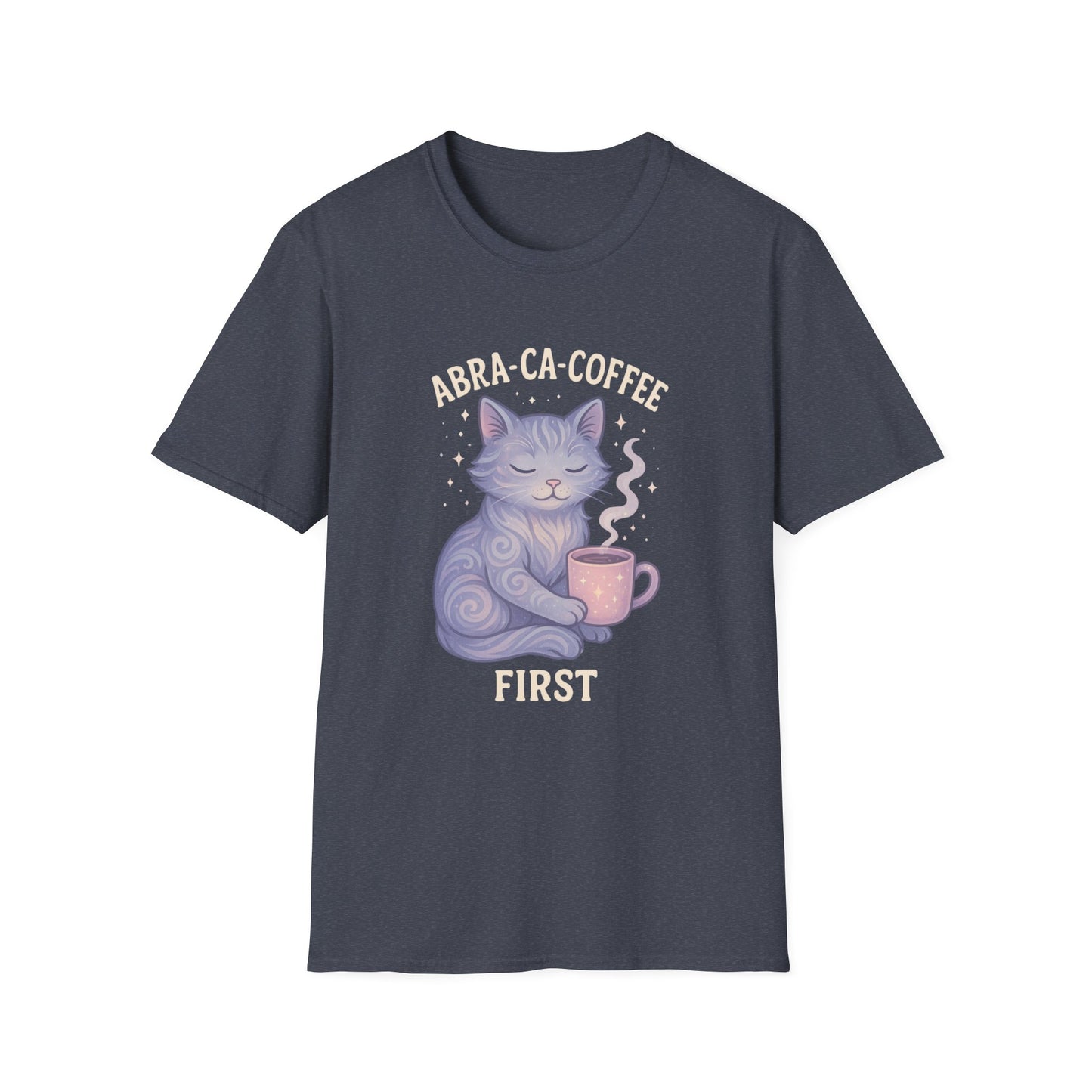 Abra-ca-coffee First T-Shirt | Cute Cat Tee, Pet Lover Gift, Animal Lover Shirt, Coffee Lover Gift