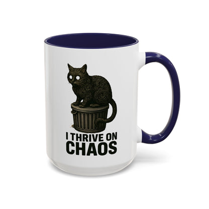 I Thrive on Chaos Cat Mug - Color Pop | Alternative Coffee Cup 11 and 15 oz