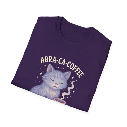 Abra-ca-coffee First T-Shirt | Cute Cat Tee, Pet Lover Gift, Animal Lover Shirt, Coffee Lover Gift