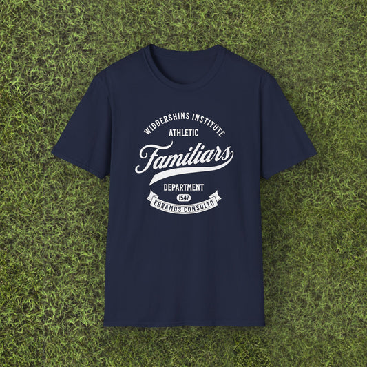 Familiaris Athletic Tee — Widdershins Institute Vintage Script T-Shirt