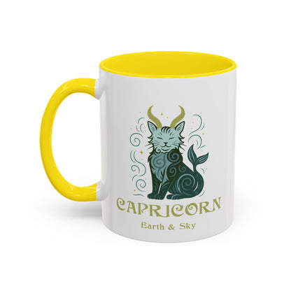 Capricorn Zodiac Cat Mug - Color Pop | Astrological Sign Coffee Cup 11 or 15 oz