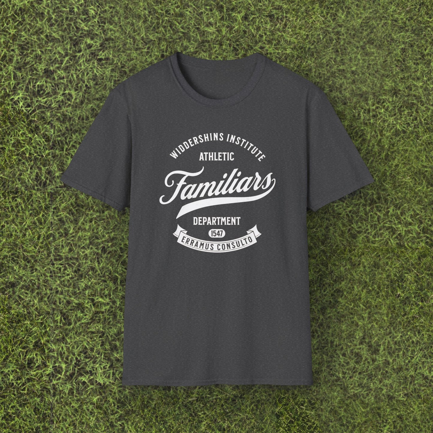Familiaris Athletic Tee — Widdershins Institute Vintage Script T-Shirt
