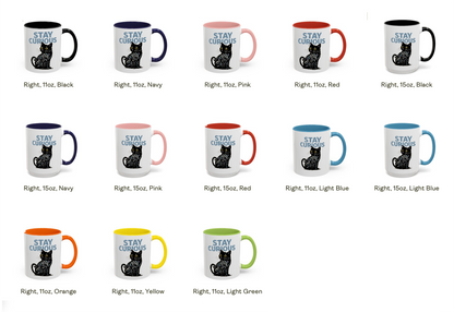 Stay Curious Cat Mug - Color Pop | 11 and 15 oz