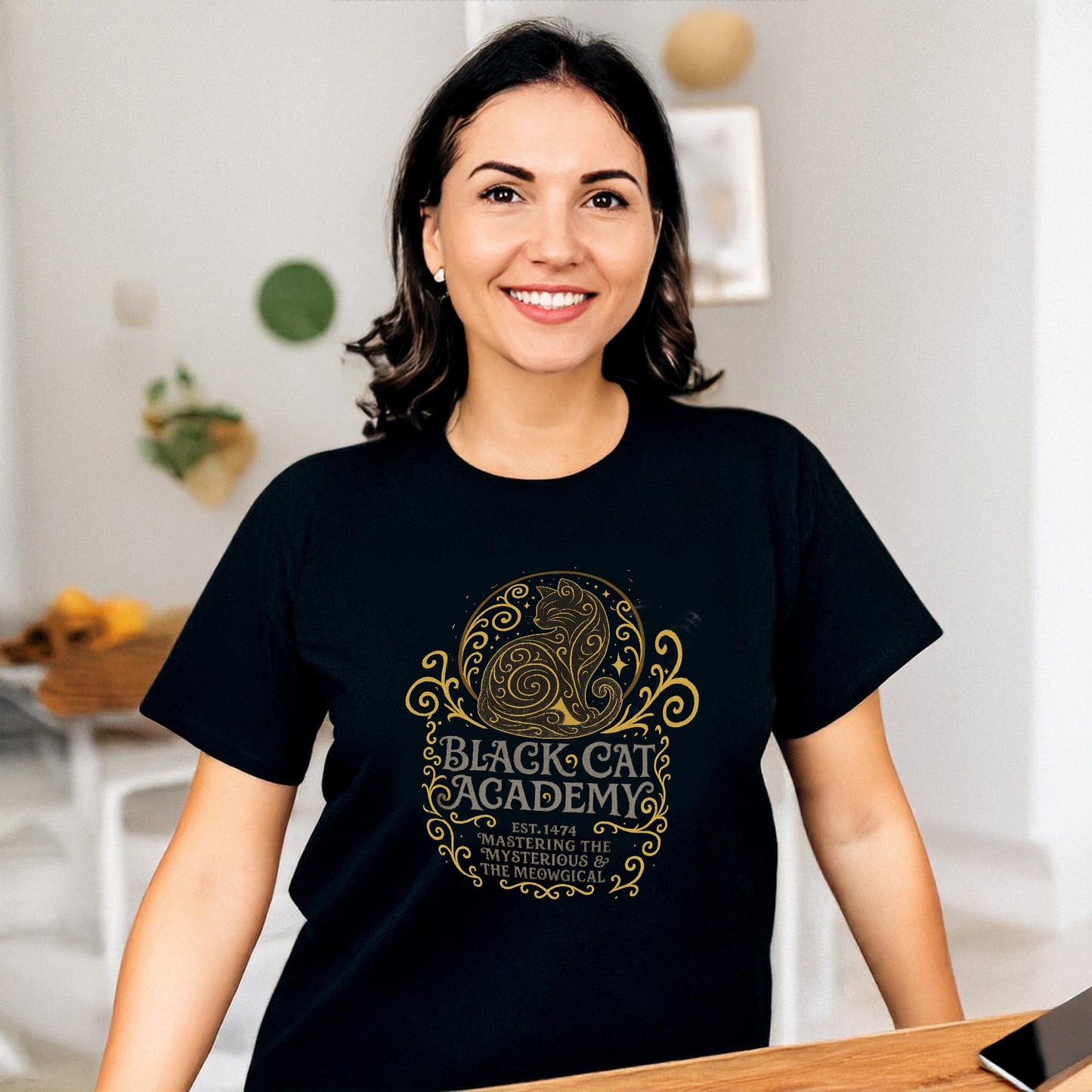 Black Cat Academy Ornate T-Shirt