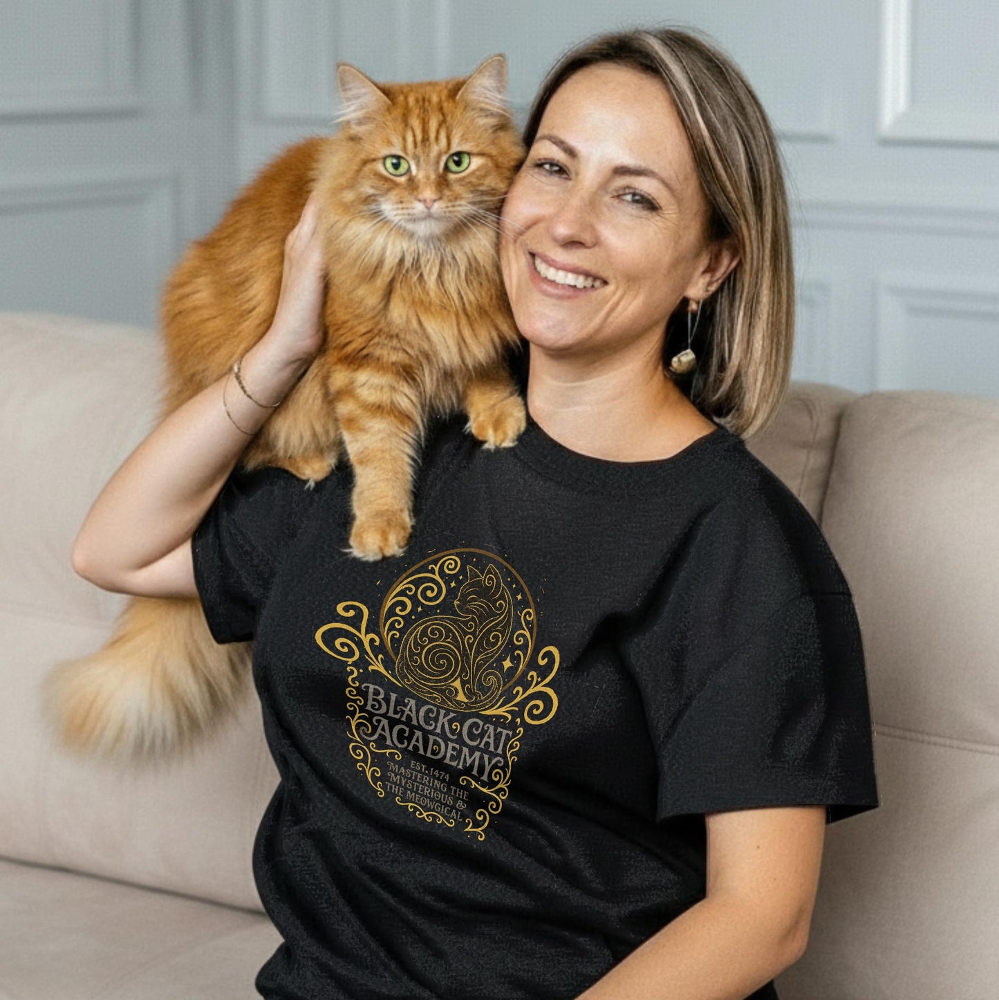 Black Cat Academy Ornate T-Shirt
