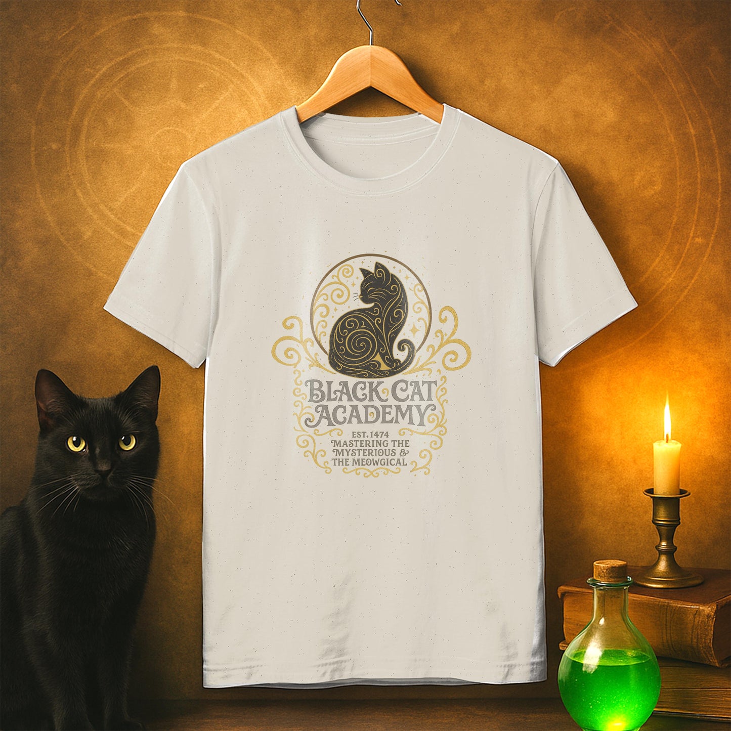Black Cat Academy Ornate T-Shirt
