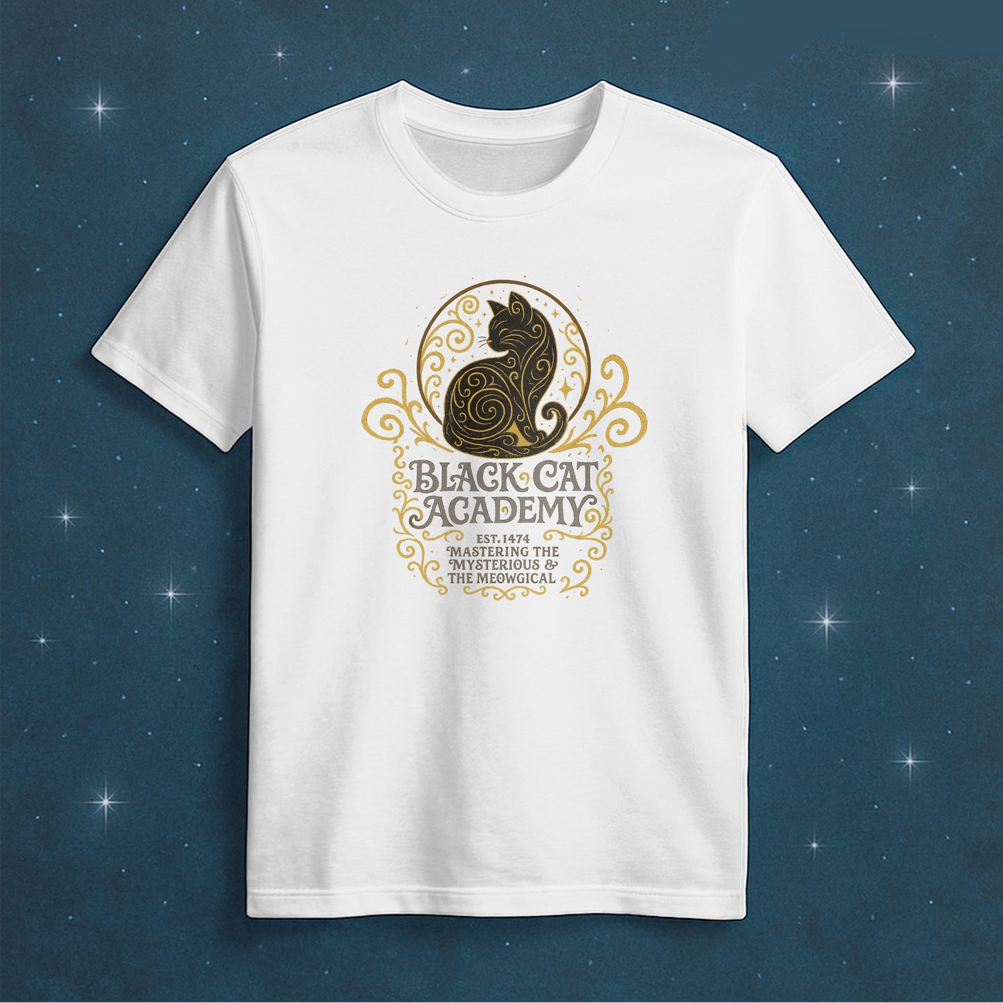 Black Cat Academy Ornate T-Shirt