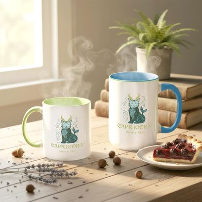 Capricorn Zodiac Cat Mug - Color Pop | Astrological Sign Coffee Cup 11 or 15 oz