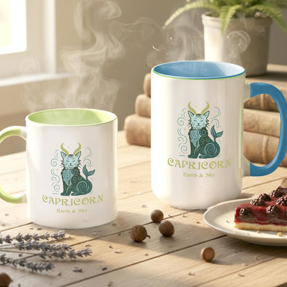 Capricorn Zodiac Cat Mug - Color Pop | Astrological Sign Coffee Cup 11 or 15 oz