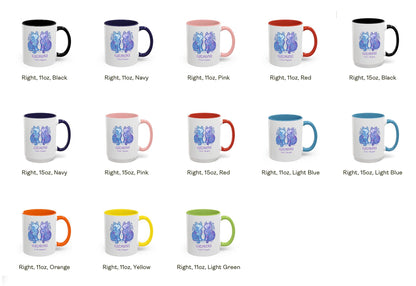 Gemini Zodiac Cat Mug - Color Pop | Astrological Sign Coffee Cup 11 or 15 oz