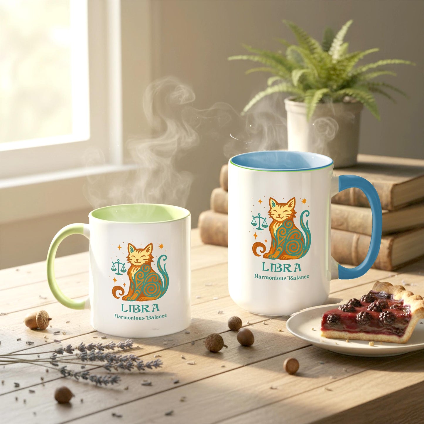 Libra Zodiac Cat Mug - Color Pop | Astrological Sign Coffee Cup 11 or 15 oz