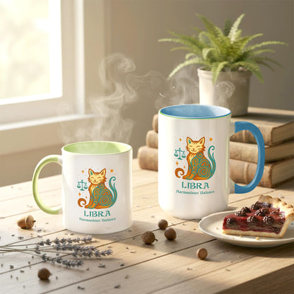 Libra Zodiac Cat Mug - Color Pop | Astrological Sign Coffee Cup 11 or 15 oz