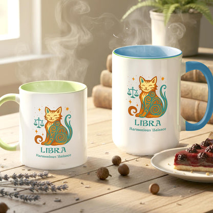 Libra Zodiac Cat Mug - Color Pop | Astrological Sign Coffee Cup 11 or 15 oz