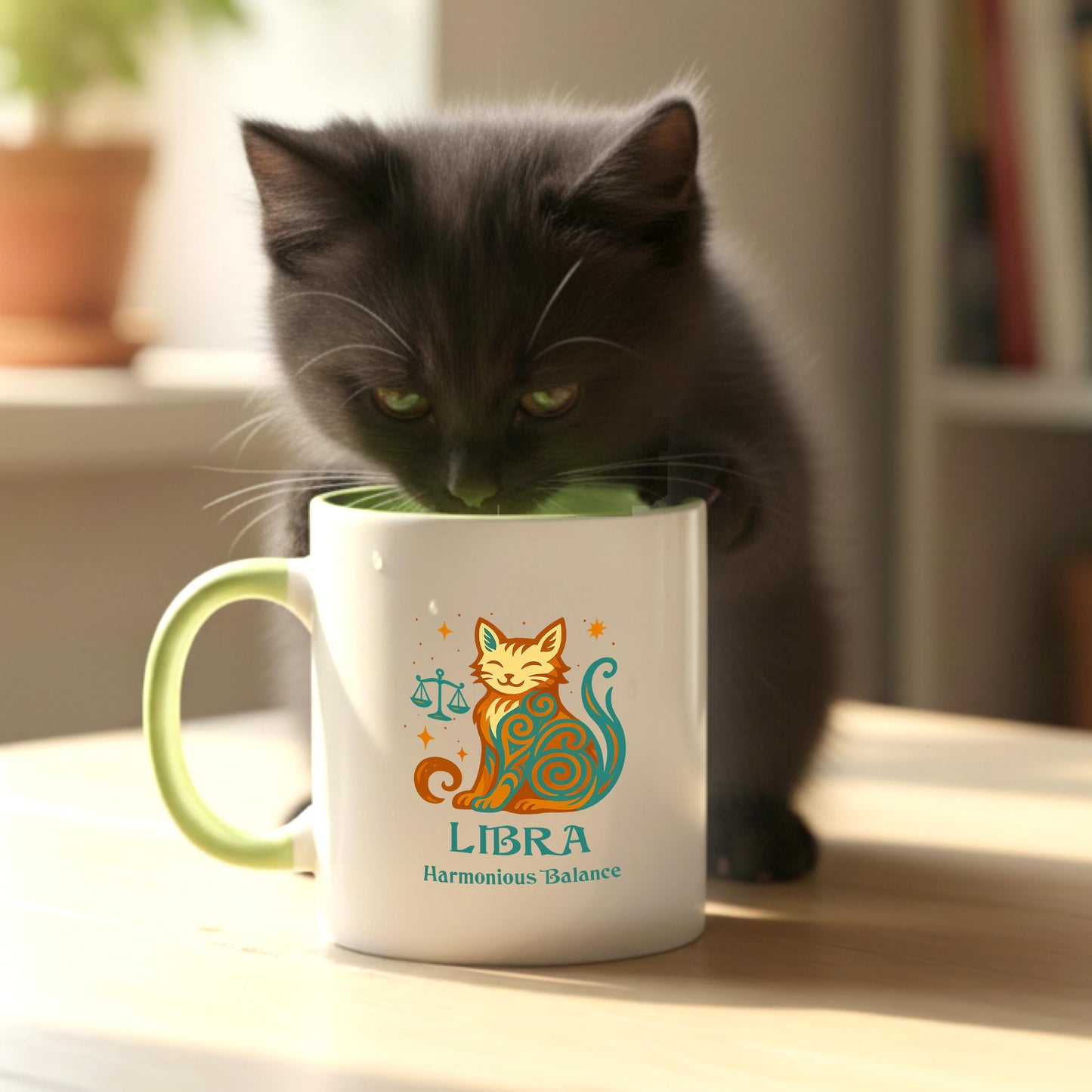 Libra Zodiac Cat Mug - Color Pop | Astrological Sign Coffee Cup 11 or 15 oz