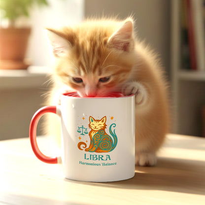 Libra Zodiac Cat Mug - Color Pop | Astrological Sign Coffee Cup 11 or 15 oz