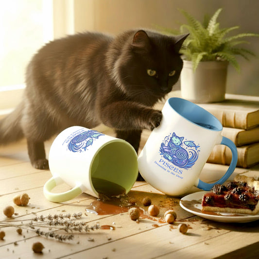 Pisces Zodiac Cat Mug - Color Pop| Astrological Sign Coffee Cup 11 or 15 oz