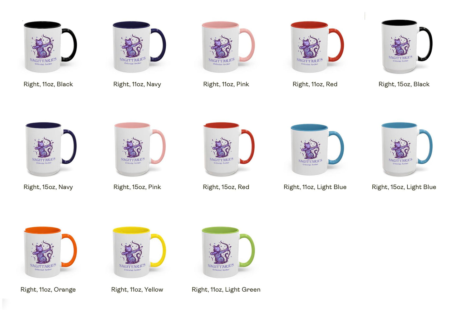 Sagittarius Zodiac Cat Mug - Color Pop | Astrology Coffee Mug 11 or 15 oz