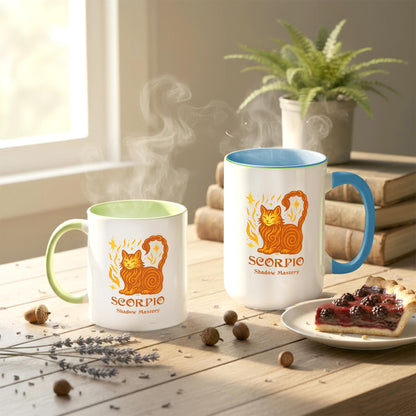 Scorpio Zodiac Cat Mug - Color Pop | Astrological Sign Coffee Mug 11 or 15 oz