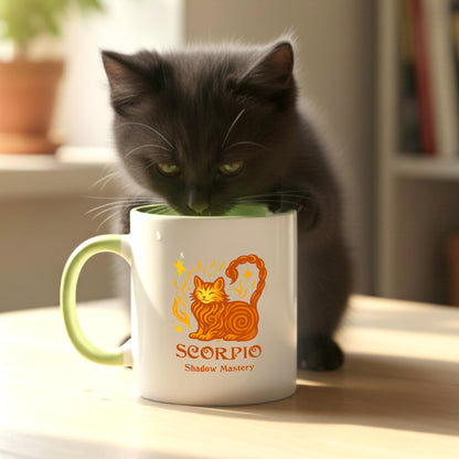 Scorpio Zodiac Cat Mug - Color Pop | Astrological Sign Coffee Mug 11 or 15 oz