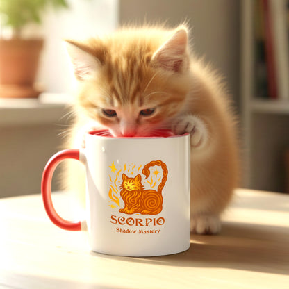 Scorpio Zodiac Cat Mug - Color Pop | Astrological Sign Coffee Mug 11 or 15 oz