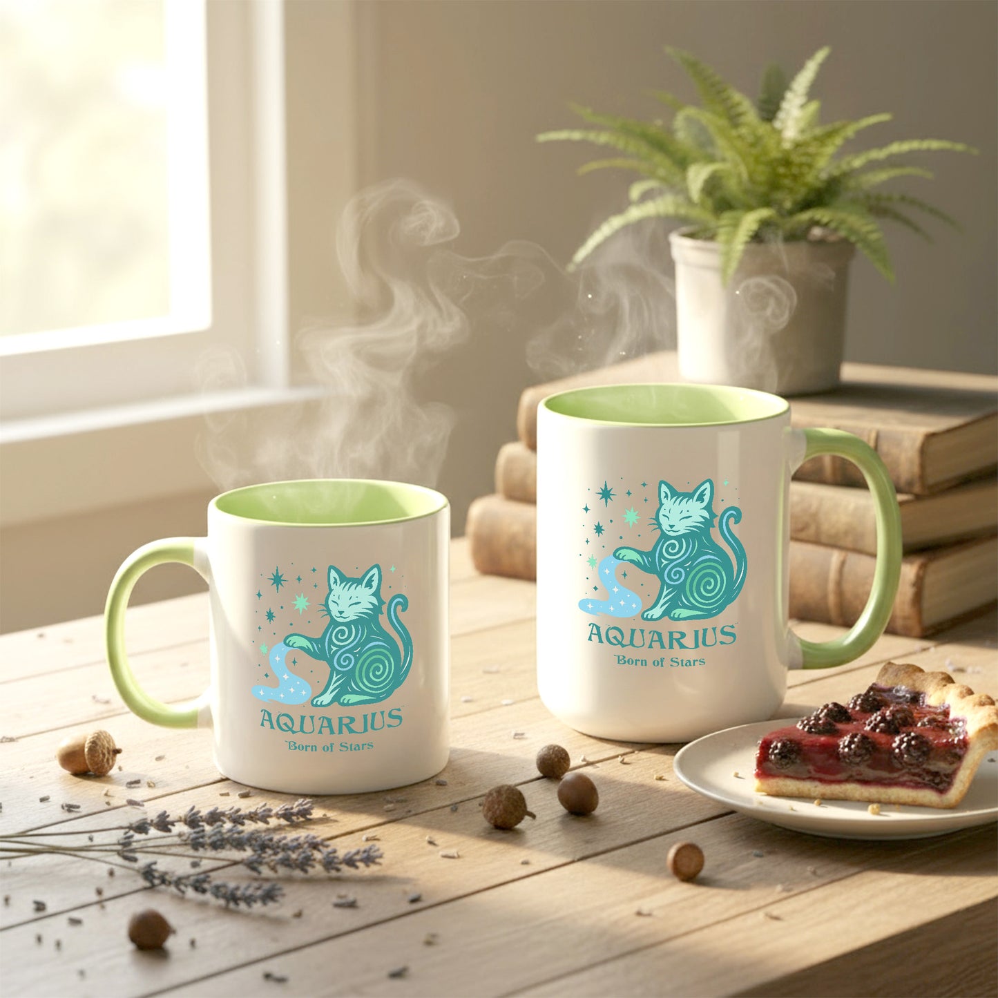 Aquarius Zodiac Cat Mug - Color Pop | Astrological Sign Coffee Cup 11 or 15 oz