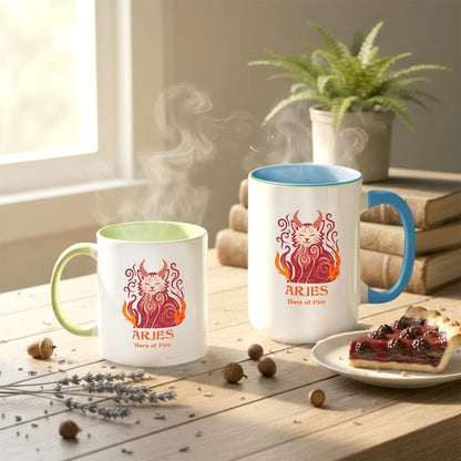 Aries Zodiac Cat Mug - Color Pop | Astrological Sign Coffee Cup 11 or 15 oz