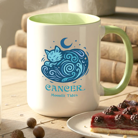 Cancer Zodiac Cat Mug— Cancer Astrological Sign with Cat Graphic