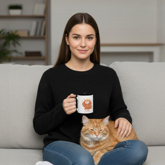 Leo Zodiac Cat Mug - Color Pop | Astrological Sign Coffee Cup 11 or 15 oz