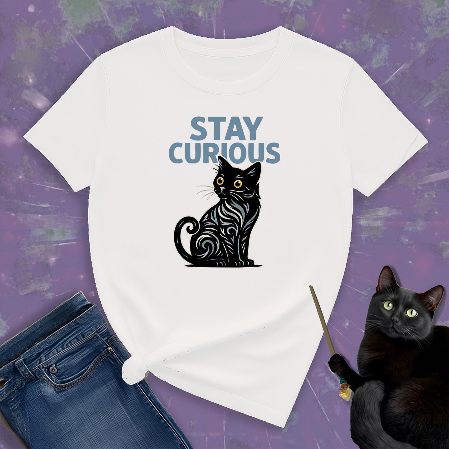 Stay Curious Cat T-Shirt