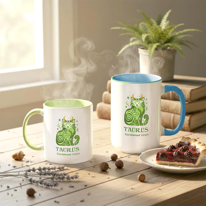 Taurus Zodiac Cat Mug - Color Pop | Astrology Coffee Mug 11 or 15 oz