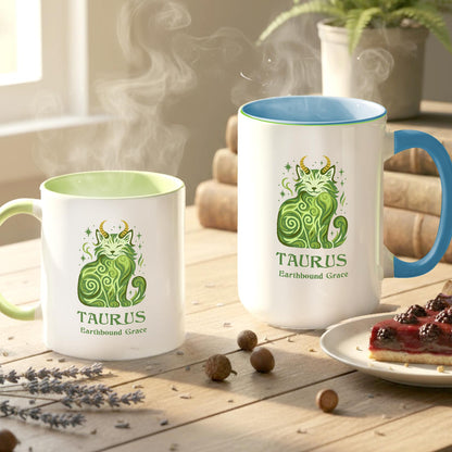 Taurus Zodiac Cat Mug - Color Pop | Astrology Coffee Mug 11 or 15 oz