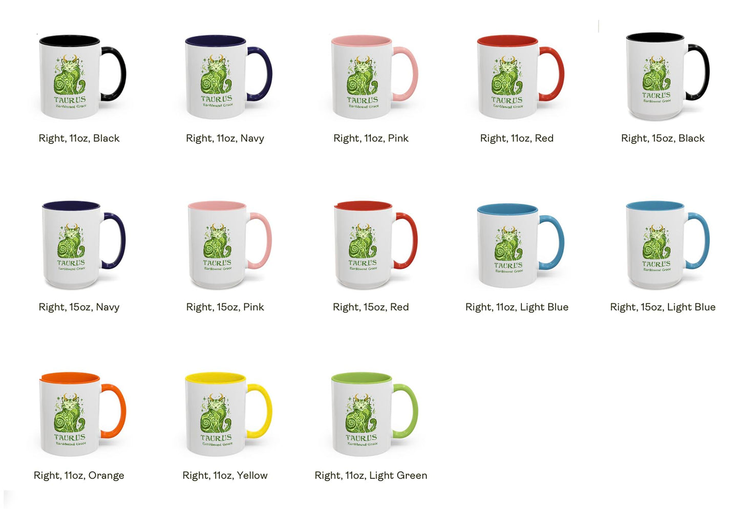 Taurus Zodiac Cat Mug - Color Pop | Astrology Coffee Mug 11 or 15 oz