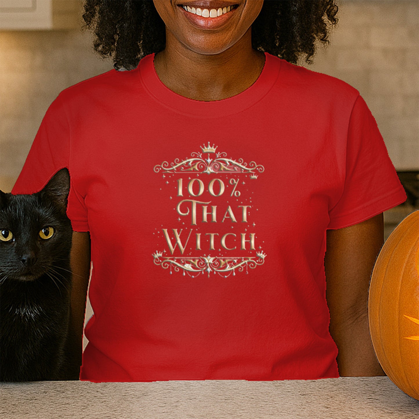 100% That Witch Cat T-Shirt Golden Glam