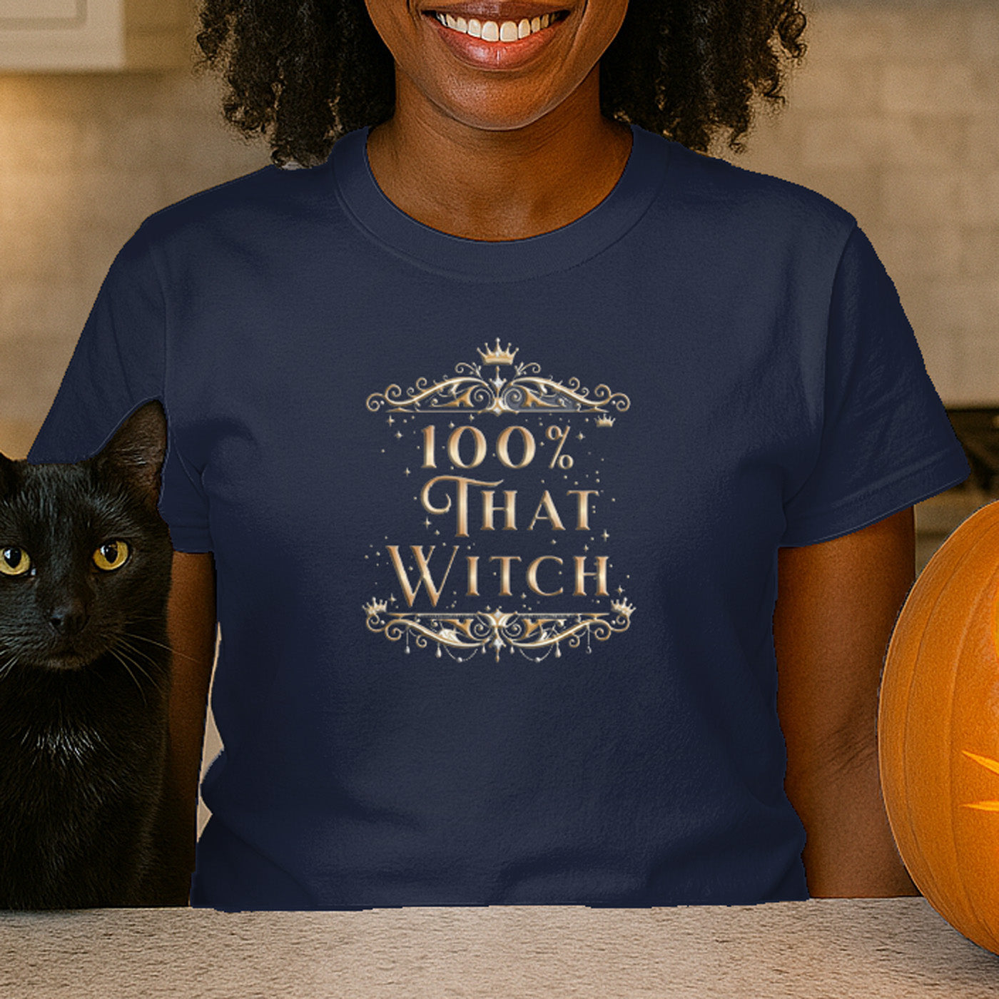 100% That Witch Cat T-Shirt Golden Glam