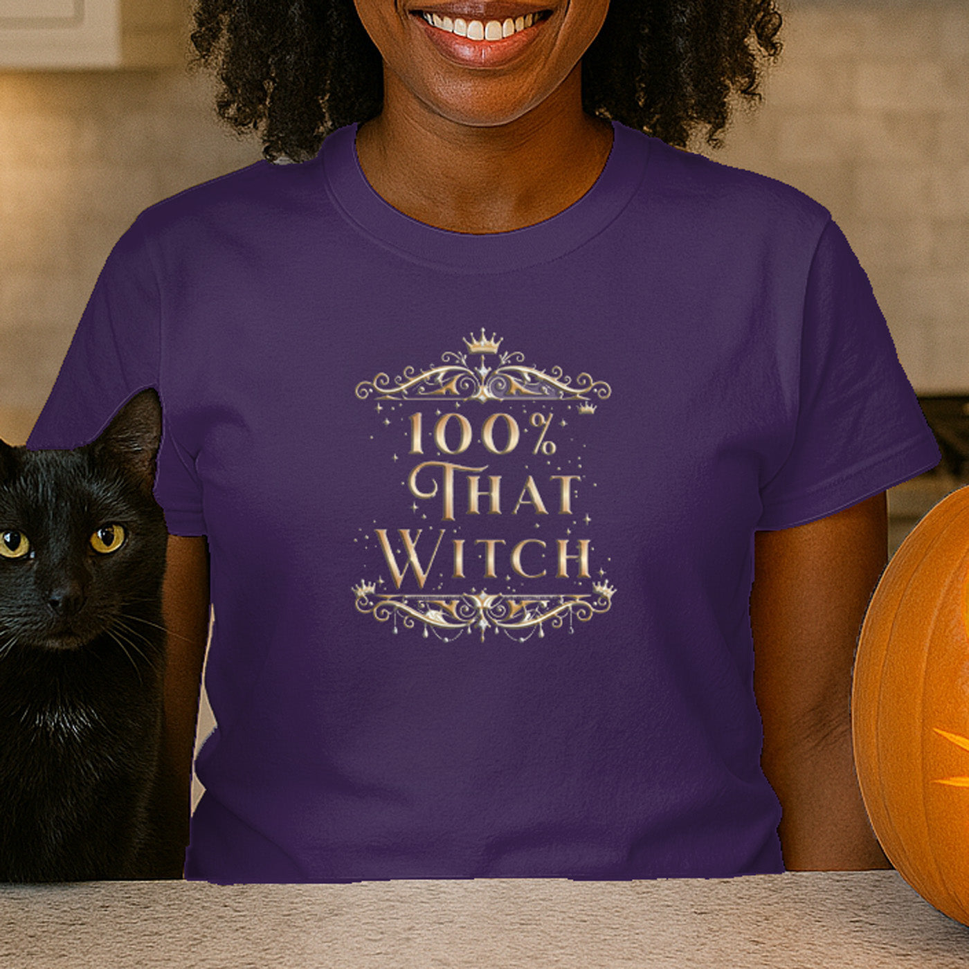 100% That Witch Cat T-Shirt Golden Glam