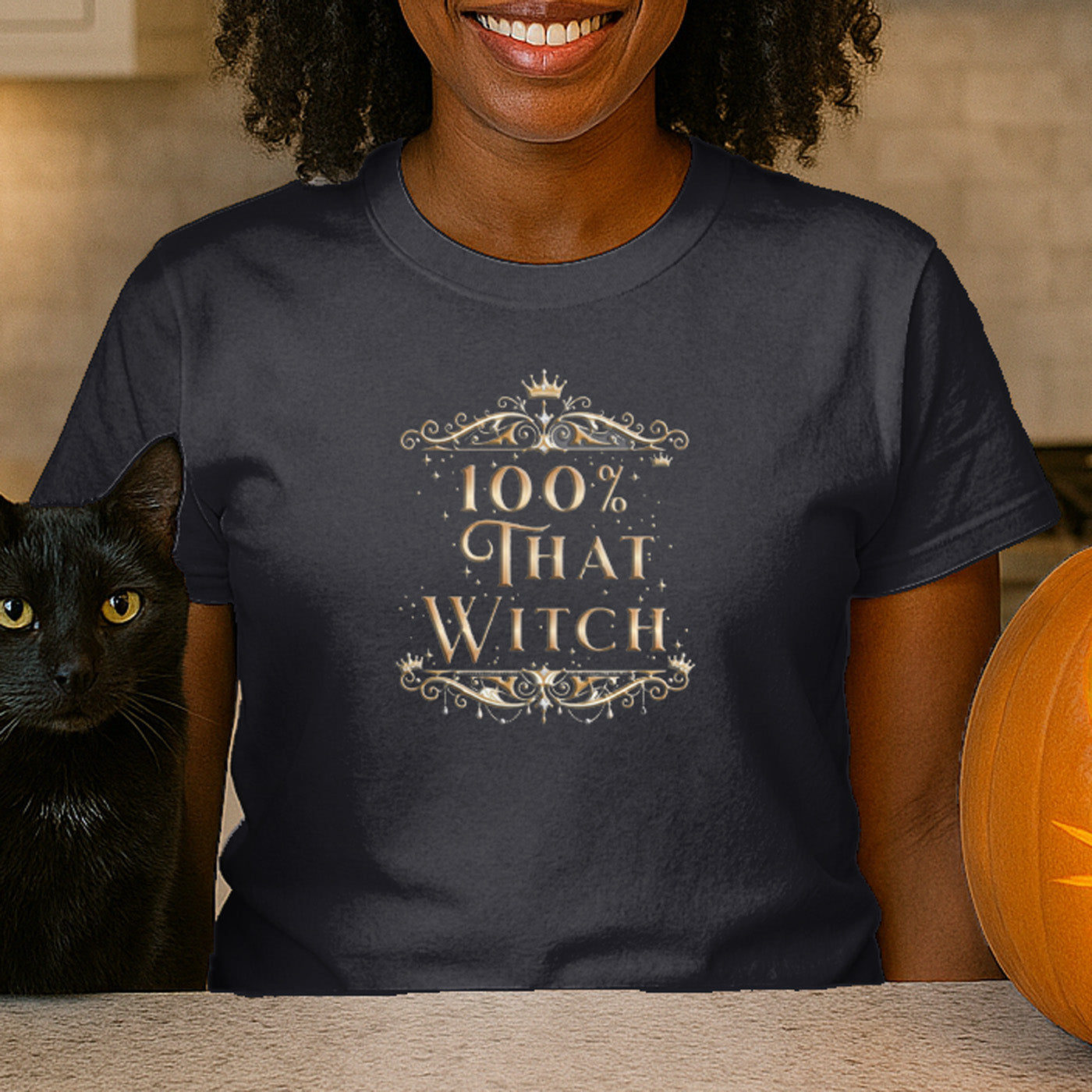 100% That Witch Cat T-Shirt Golden Glam