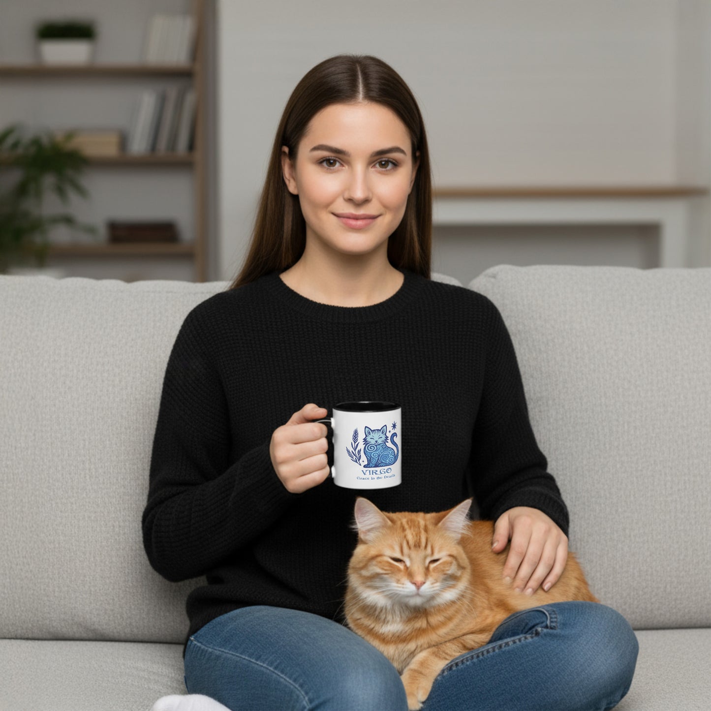 Virgo Zodiac Cat Mug - Color Pop | Astrological Sign Coffee Mug 11 or 15 oz