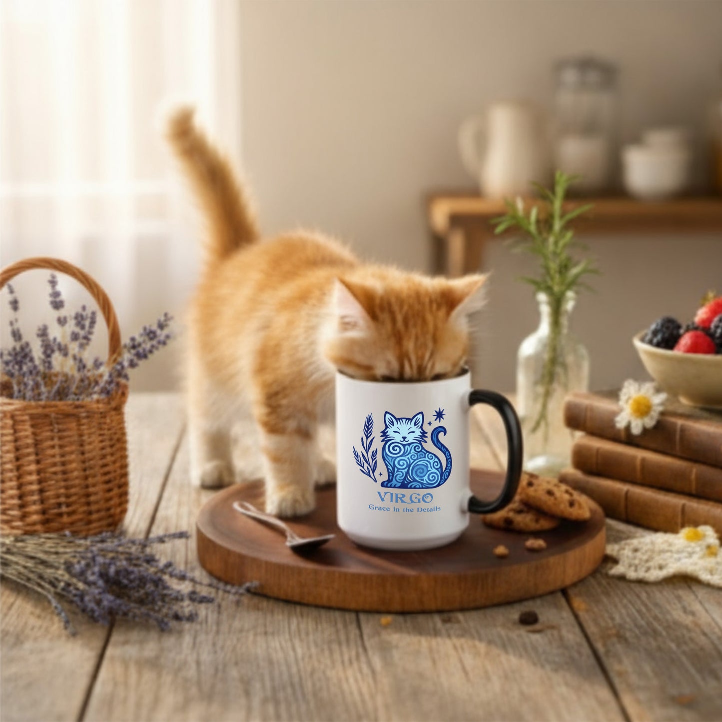 Virgo Zodiac Cat Mug - Color Pop | Astrological Sign Coffee Mug 11 or 15 oz
